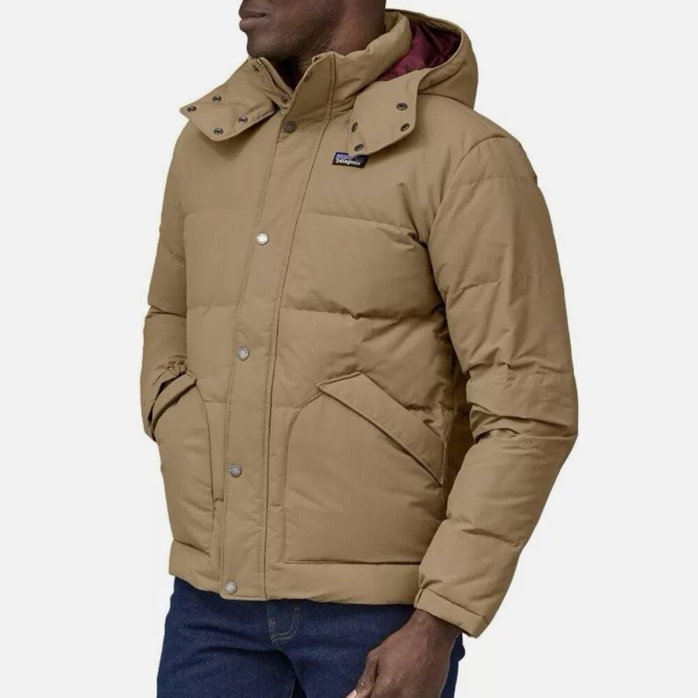 NEW Patagonia Men's 2XL Downdrift Insulated Hooded Jacket Coat Grayling Brown